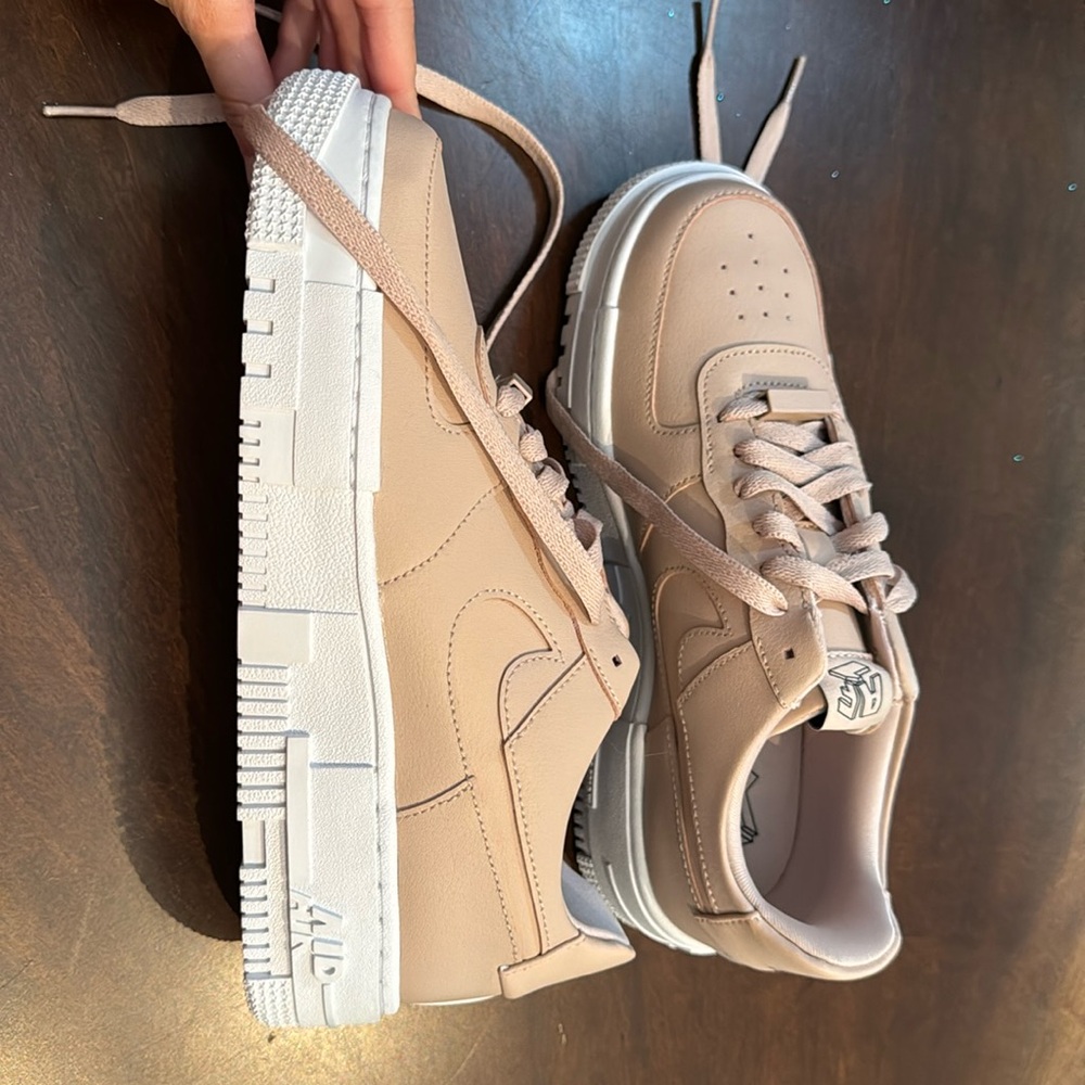 Brand New women's Nike Air Force ones beige color 7.5